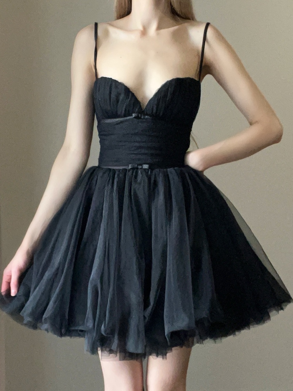 House of CB princess tulle mini dress in black